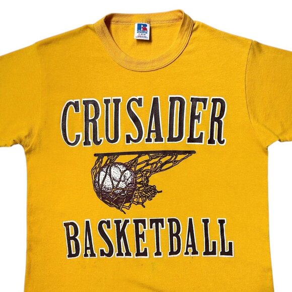 90s vintage Crusader Basketball gym t-shirt Russell Athletic single stitch. - Picture 2 of 6